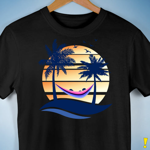 Omnisexual Pride Hammock Summer Beach Sunset Premium Unisex T-Shirt